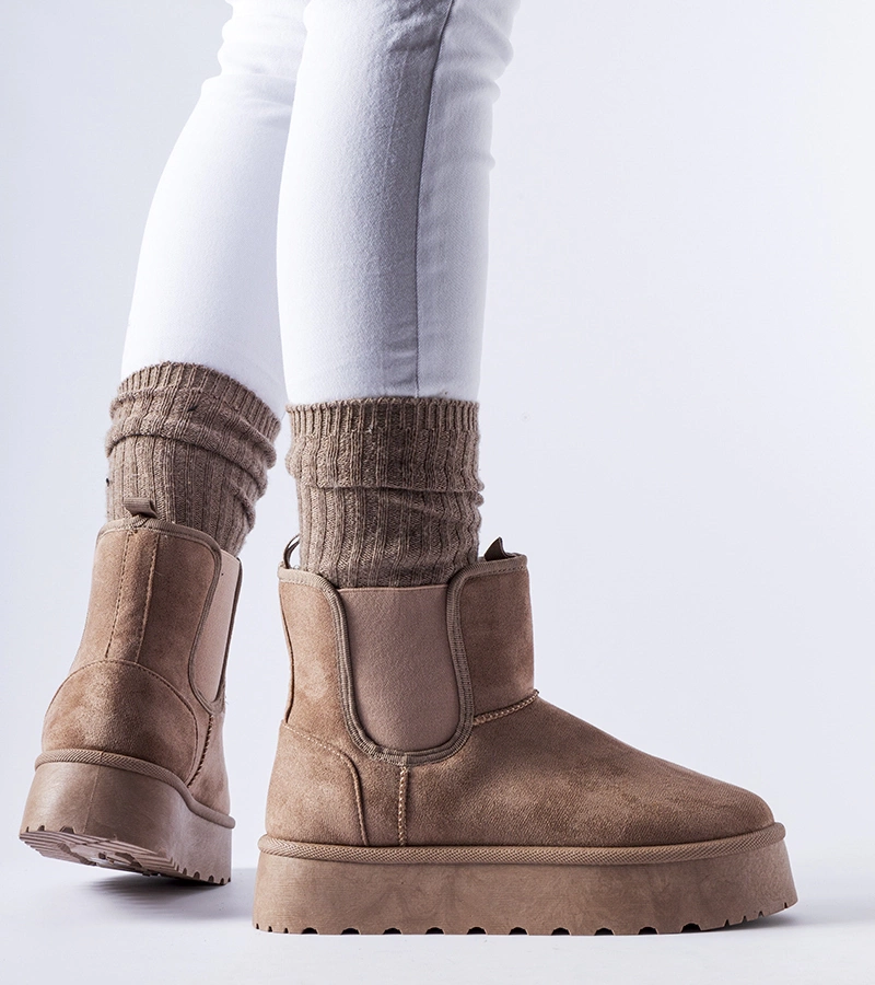 Cizme maro cu elastic pe laterale Bertino