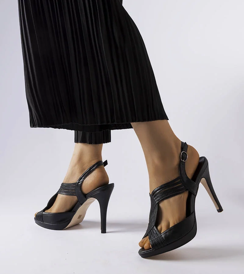 Sandale stiletto Tougas negre