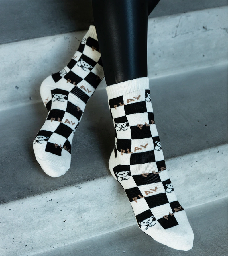 Ciorapi calzi alb-negru Sella