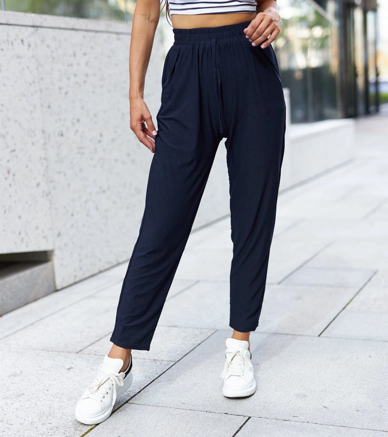 Pantaloni largi elastici albastru marin Cantebury