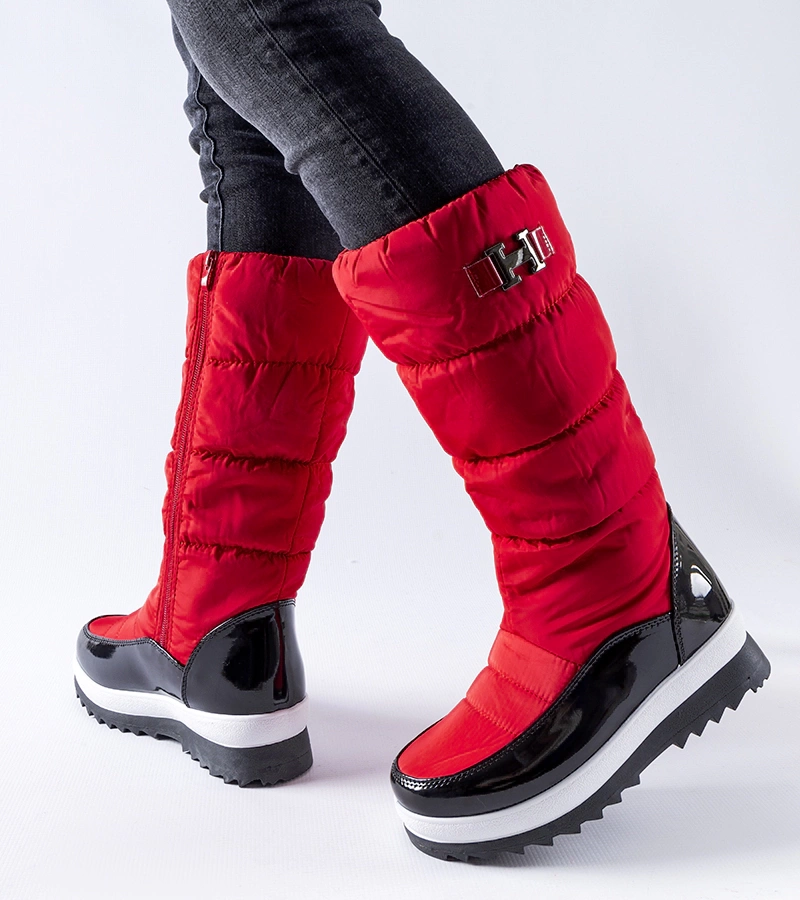 Ghete înalte căptușite roșii Canneto