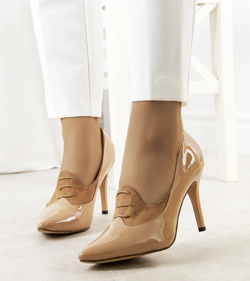 Pantofi stiletto bej Locaya