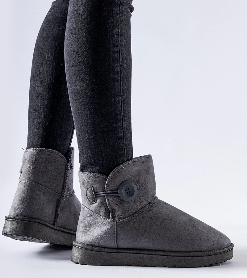 Bocanci scurți gri căptușiți cu blană Snyder