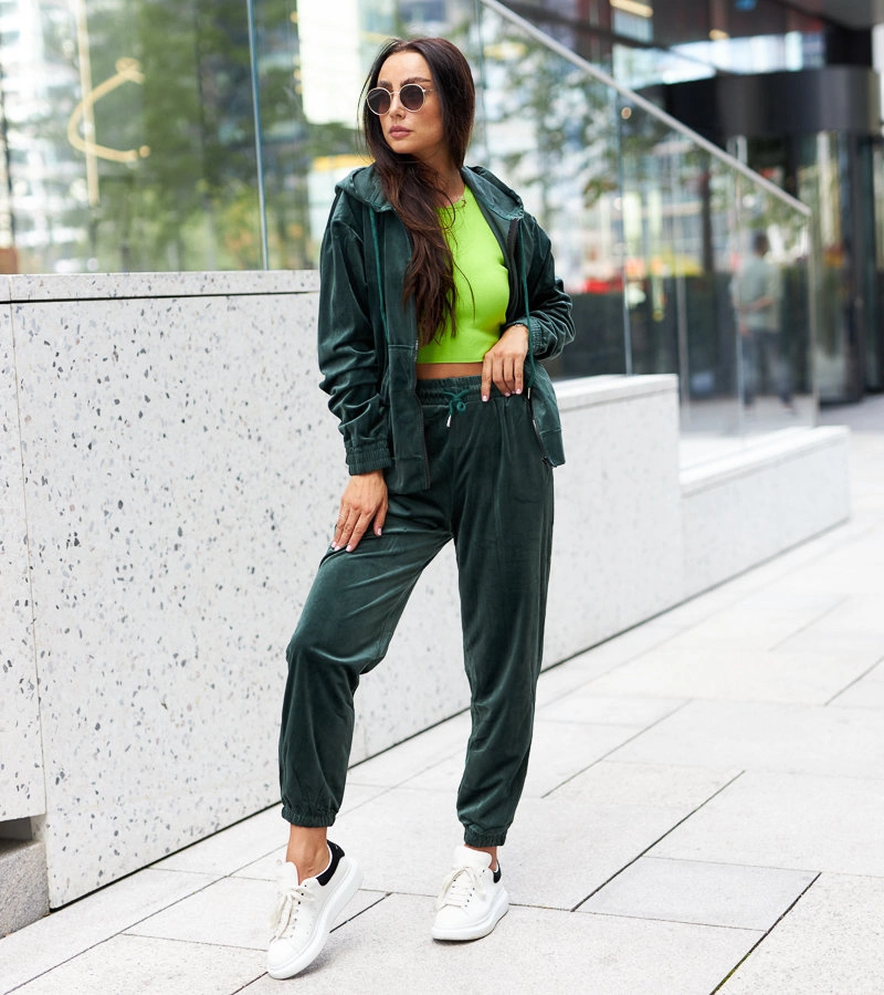 Set trening din velur verde de Miguel