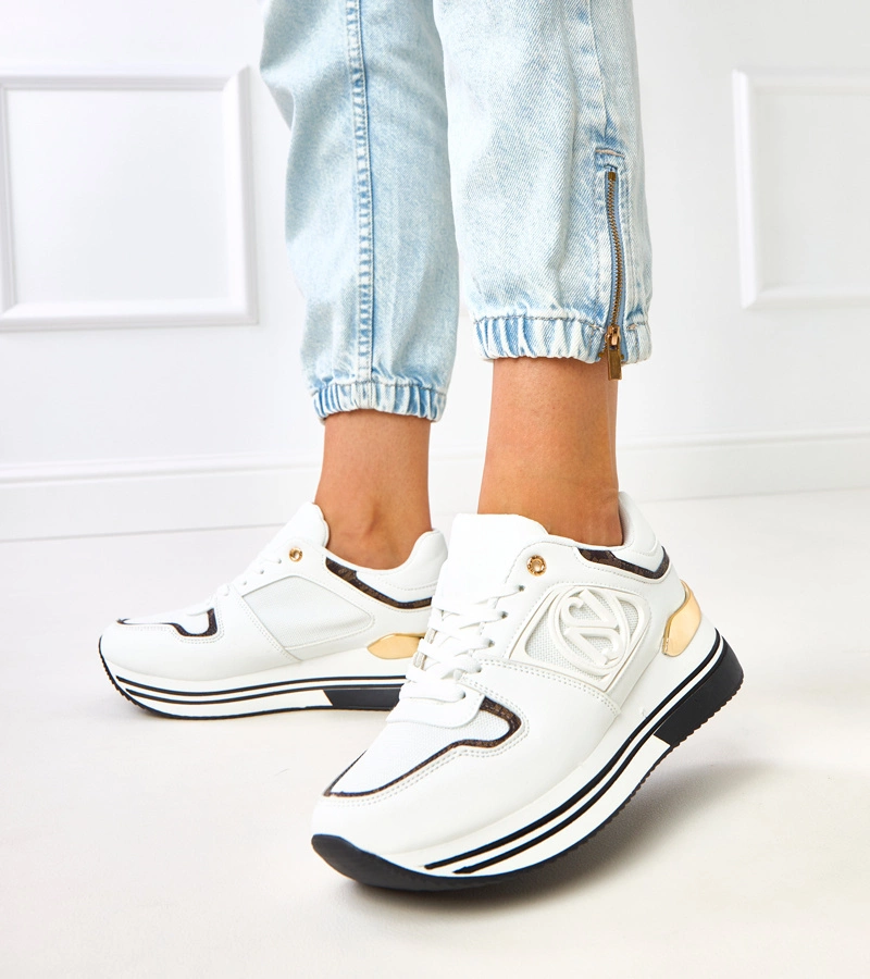 Adidași alb-negru pe platformă Matija