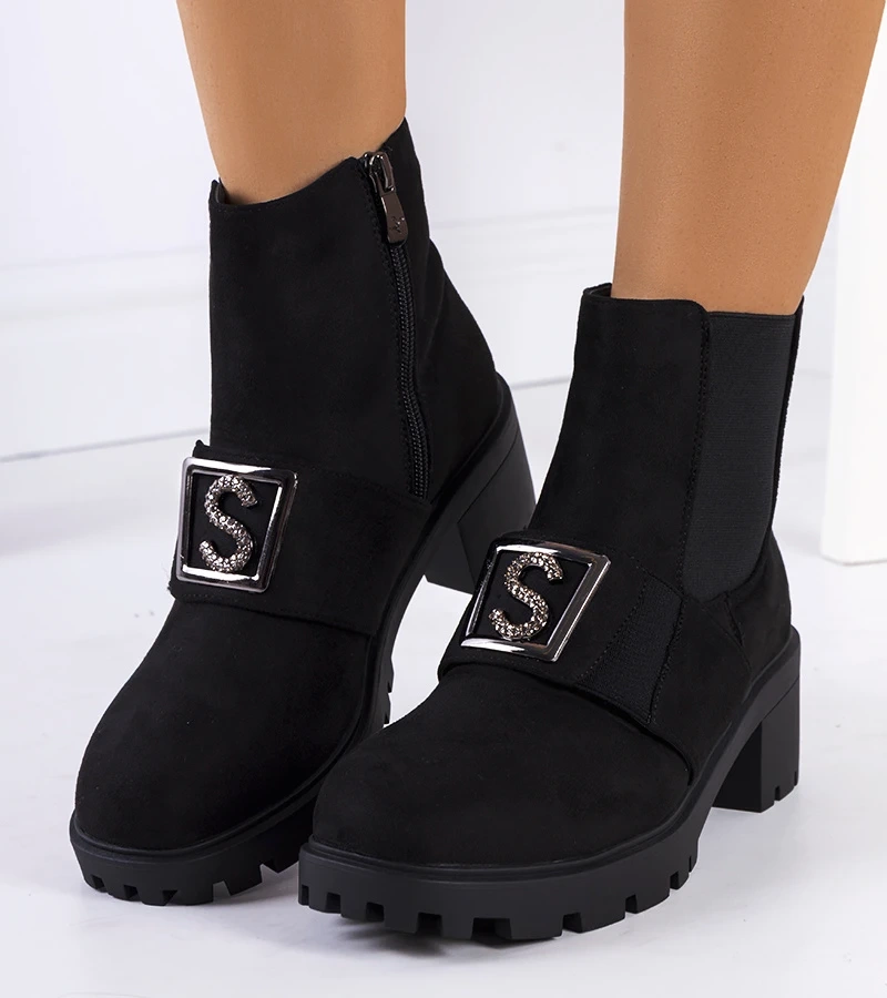 Cizme cu toc negru Seul