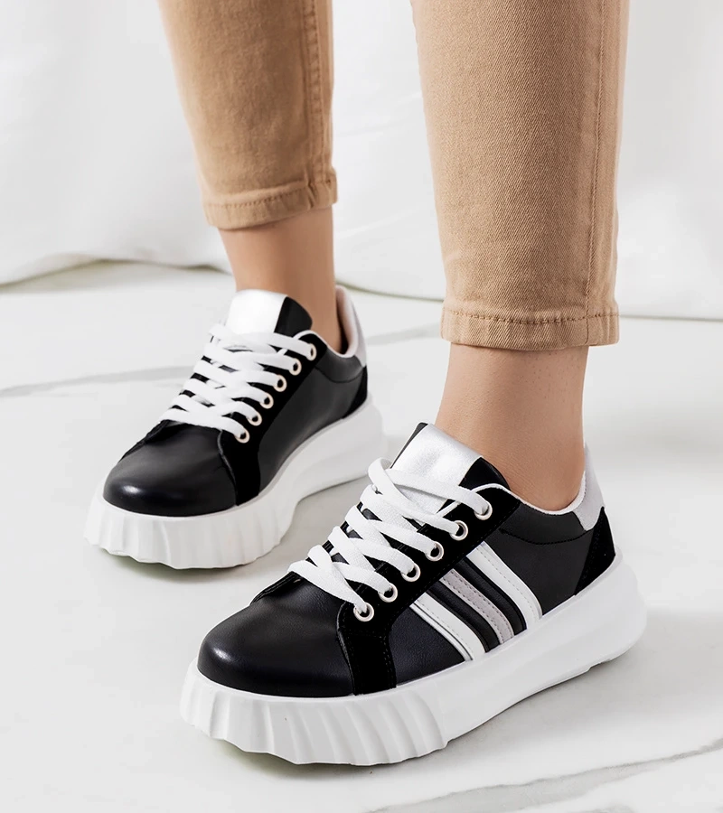 Pantofi sport cu platformă neagră de Prinsep