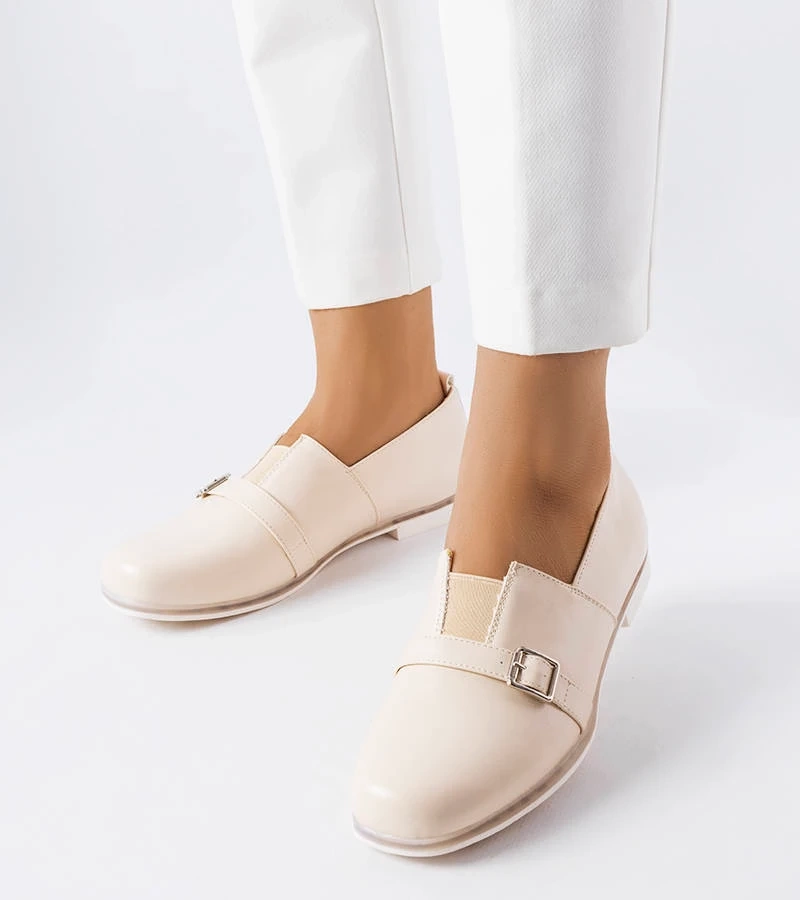 Pantofi bej cu talpă din piele Felosa