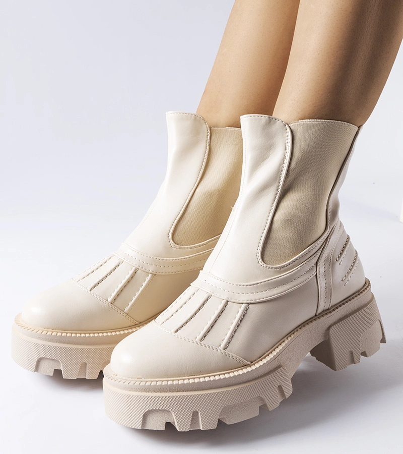 Cizme de lucru căptușite masive bej Carruba