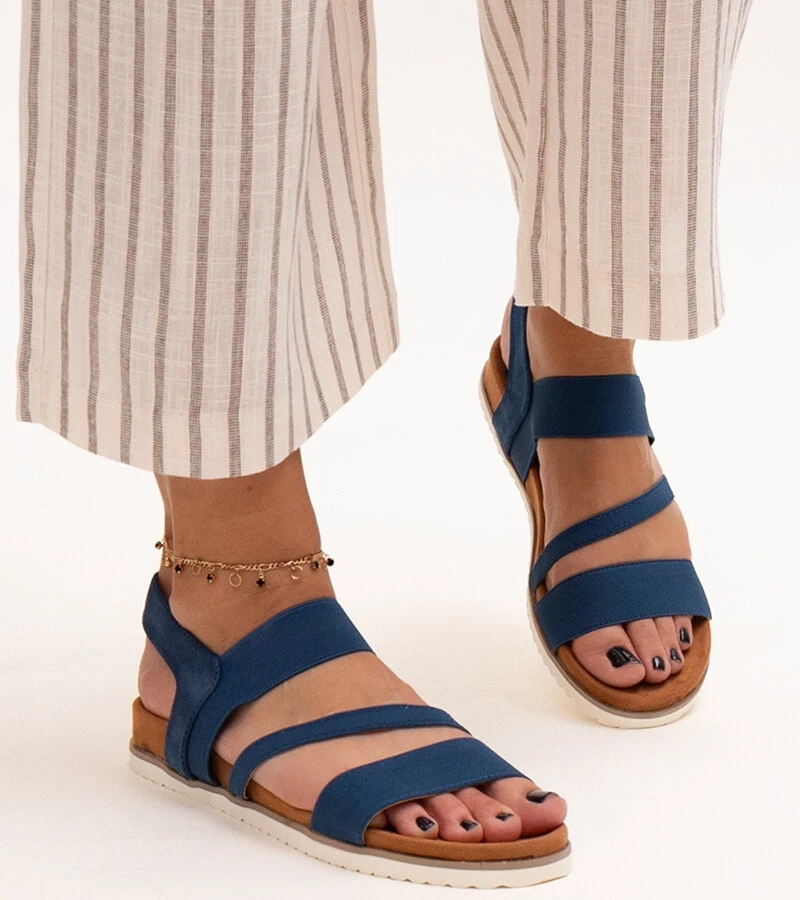 Sandale albastre marine pe platforma Hagoa