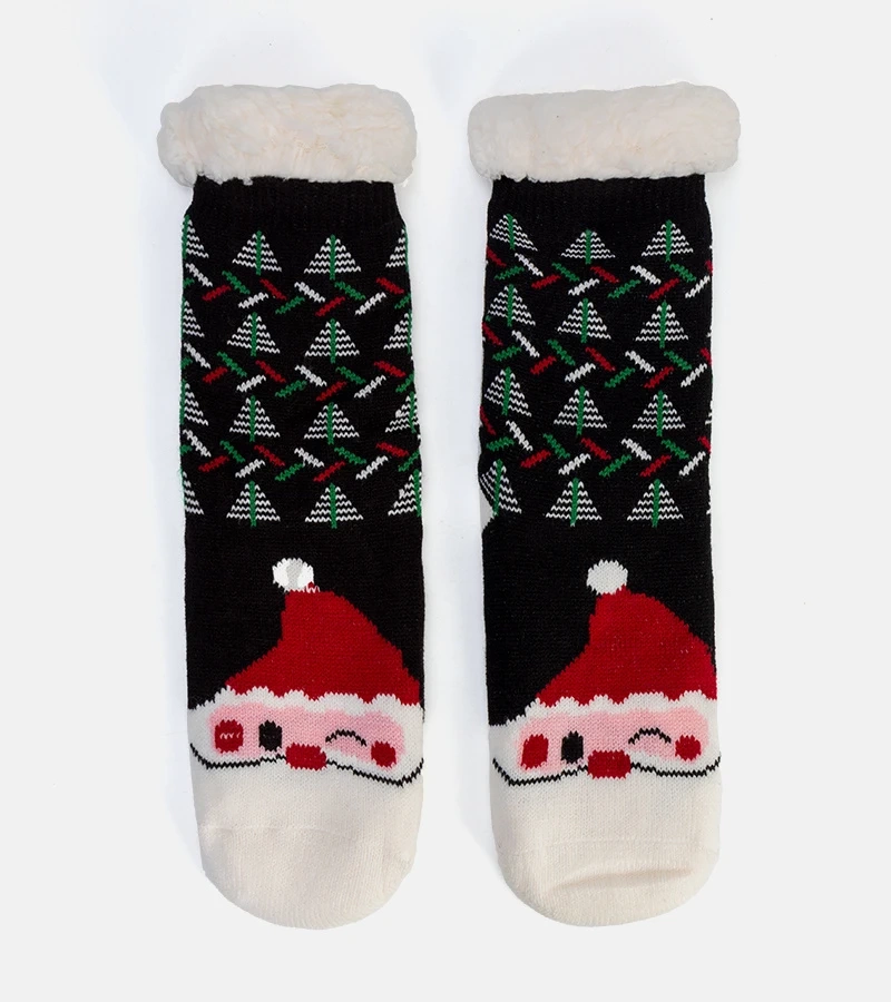 Șosete izolate negre cu Santa Lima