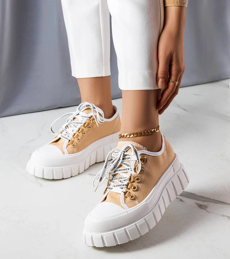 Pantofi de sport cu platformă Toni bej