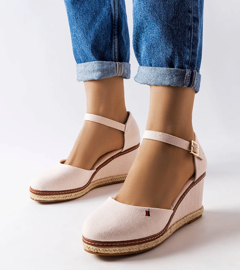 Espadrile albe pe platforme Adelinda