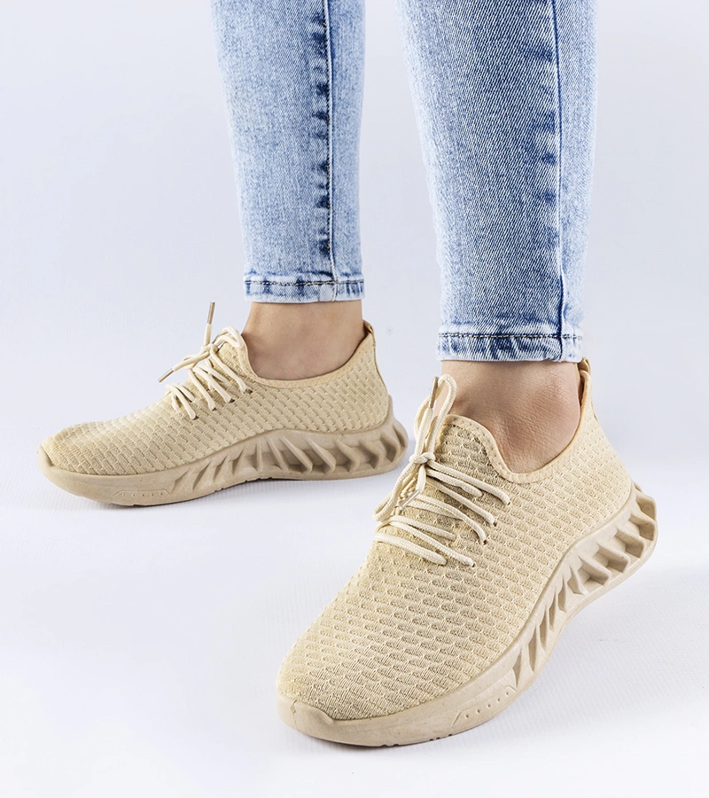 Sneakers de material bej Derek