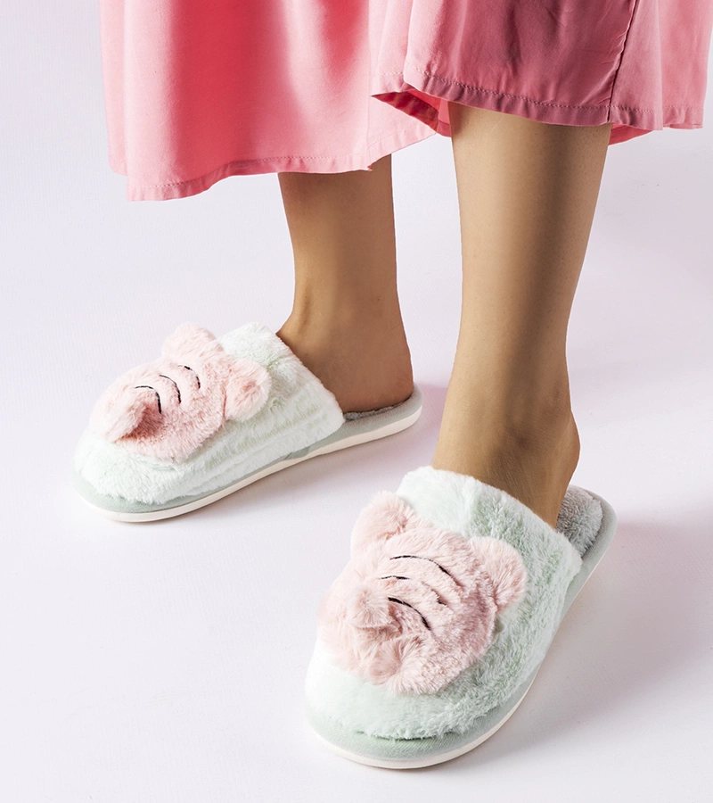 Papuci moi verzi și roz Bee verzi și roz