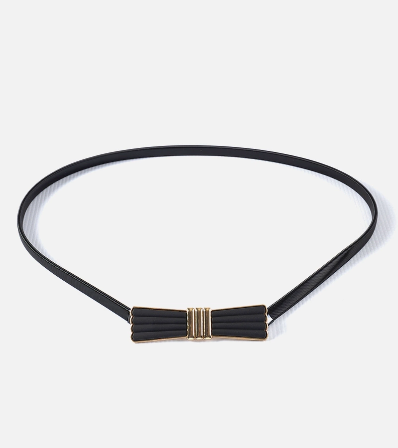 Curea elastică neagră cu fundiță Cadignano