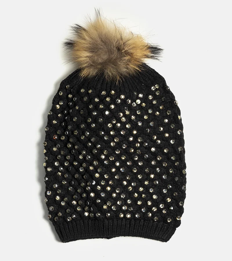 Pălărie neagră cu zirconiu Kyrie