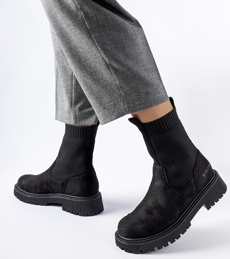 Botine negre cu șosete Big Star MM274540