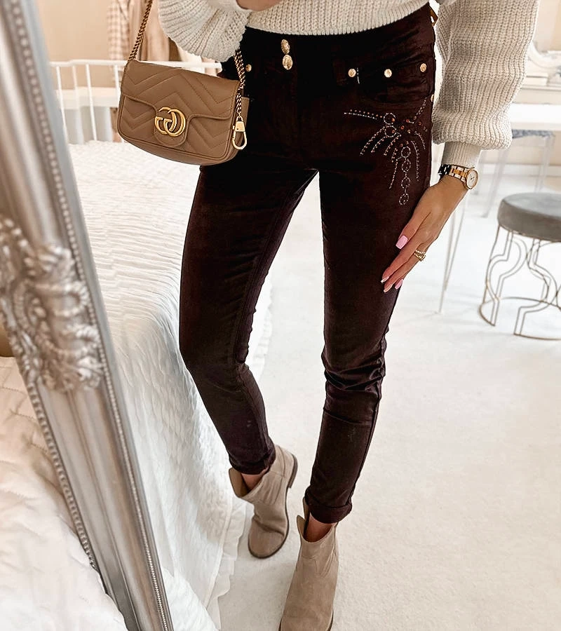 Pantaloni din țesătură Pouchard maro