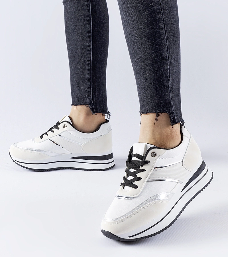 Adidași albi pe platformă Nutter