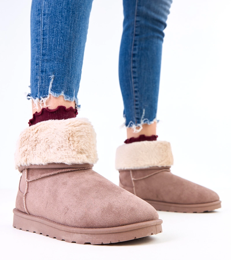 Cizme de zăpadă maro cu blană pe platformă Meggi