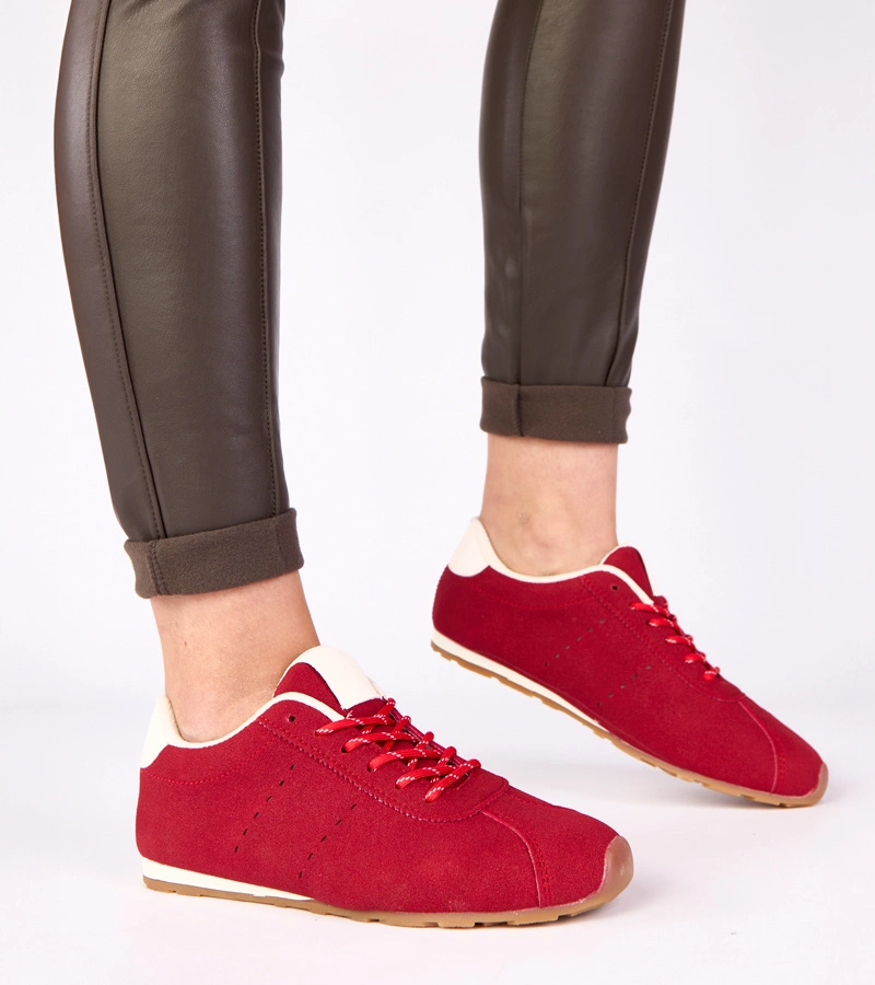 Adidași roșii cu accent alb Birna