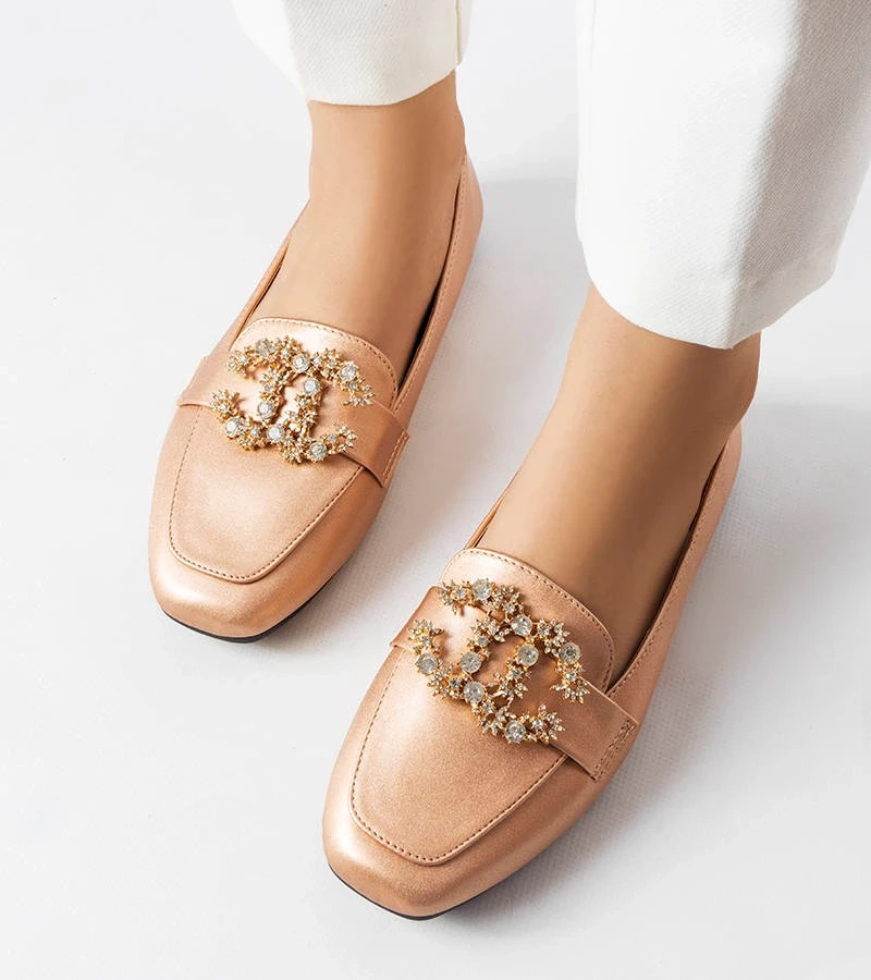 Mocasini din aur cu zirconii Neuer