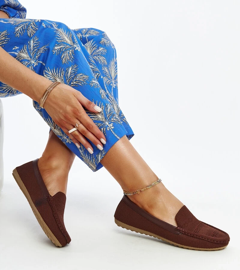 Mocasini de material maro Fiammetta