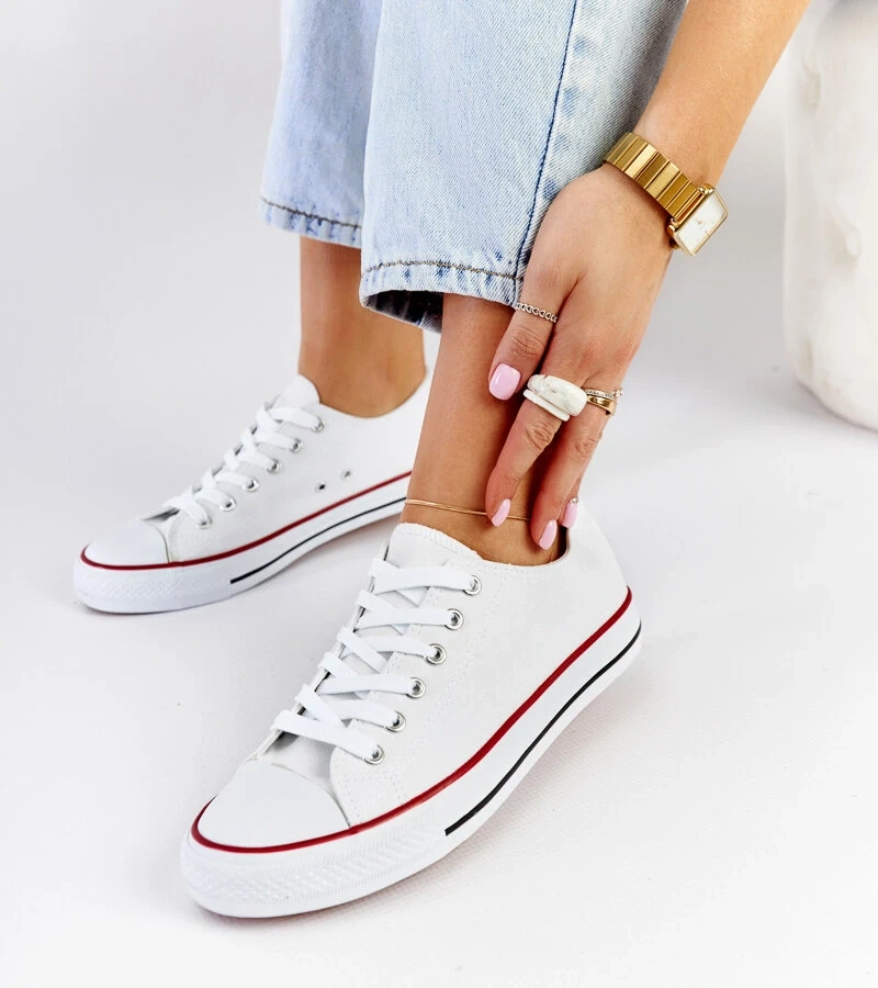 Teniși de material alb Anthony