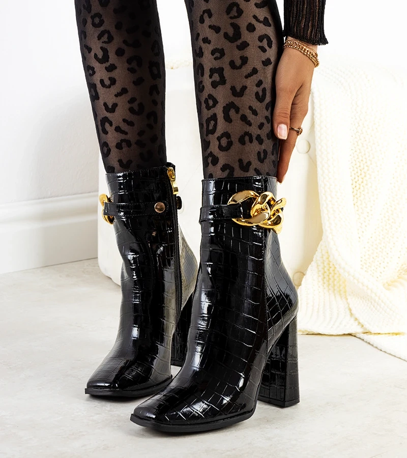 Cizme Aresla lăcuite negru