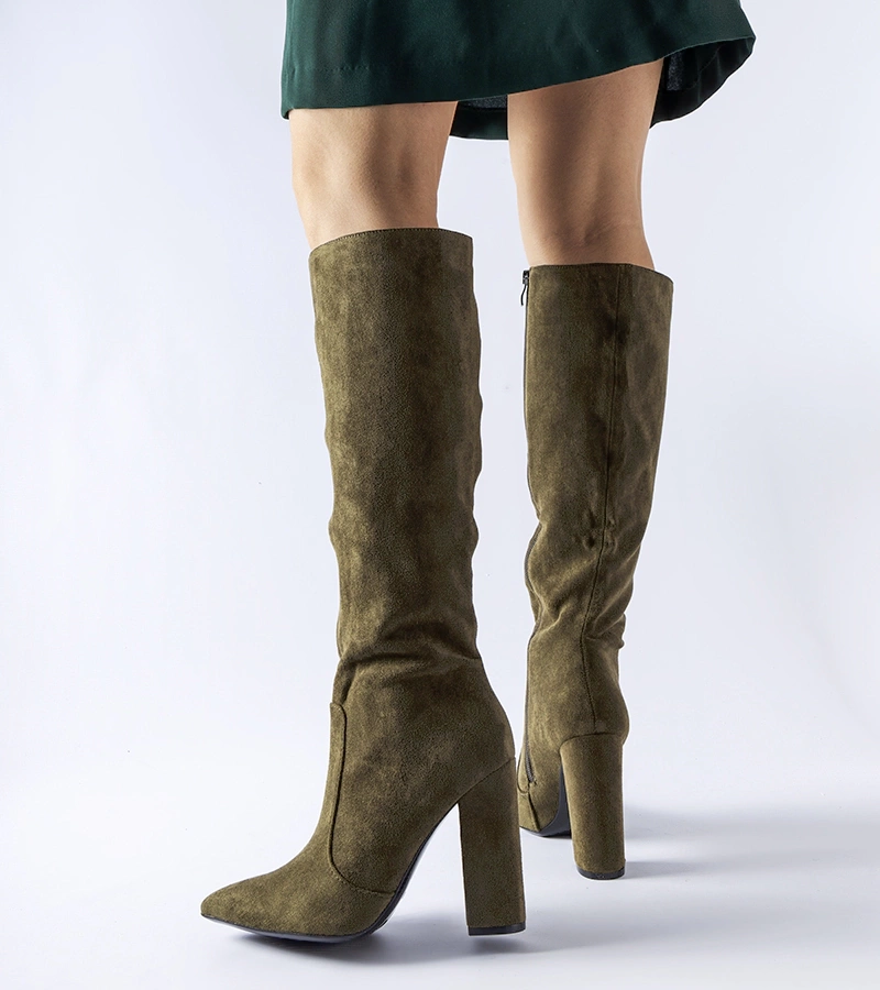 Cizme verzi pe toc Cinq-Mars