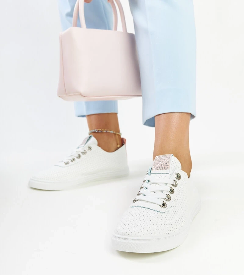 Teniși albi din piele ecologică Anbarin