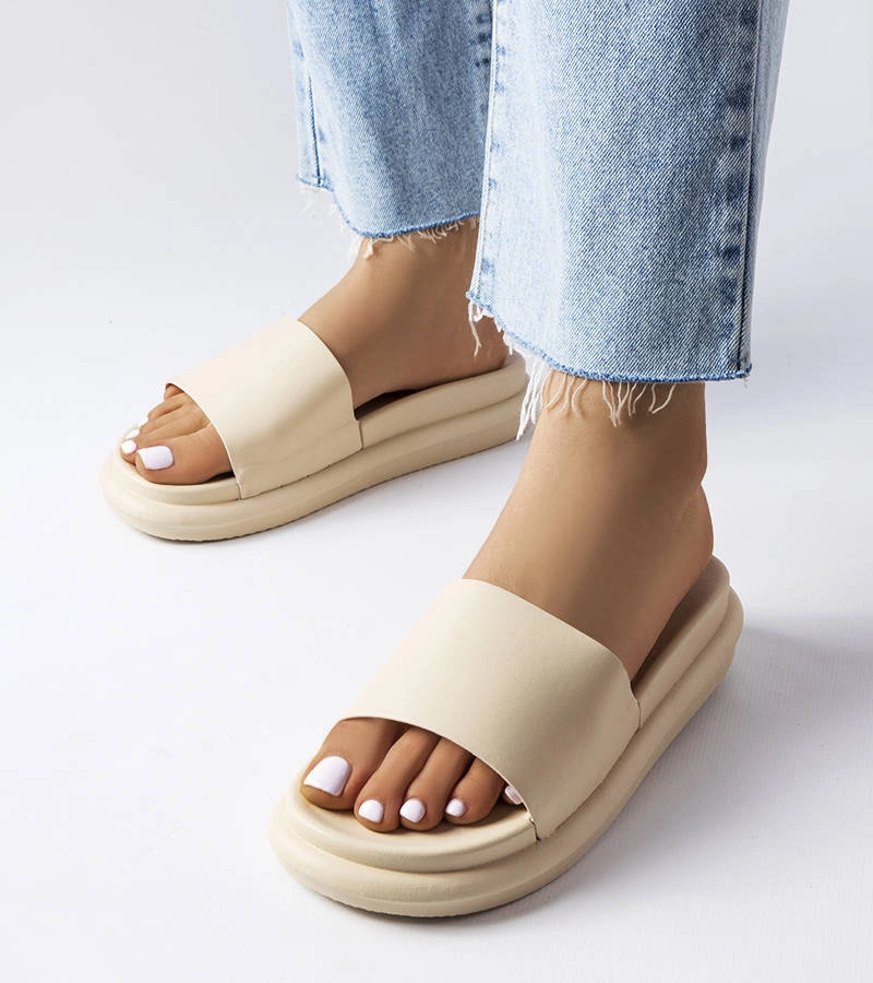 Flip-flops cu platformă bej de Paquette