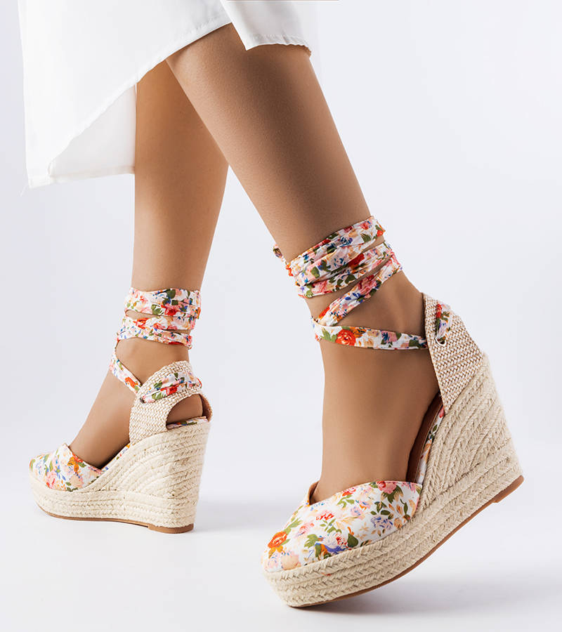 Espadrile florale Larivière pe platforme