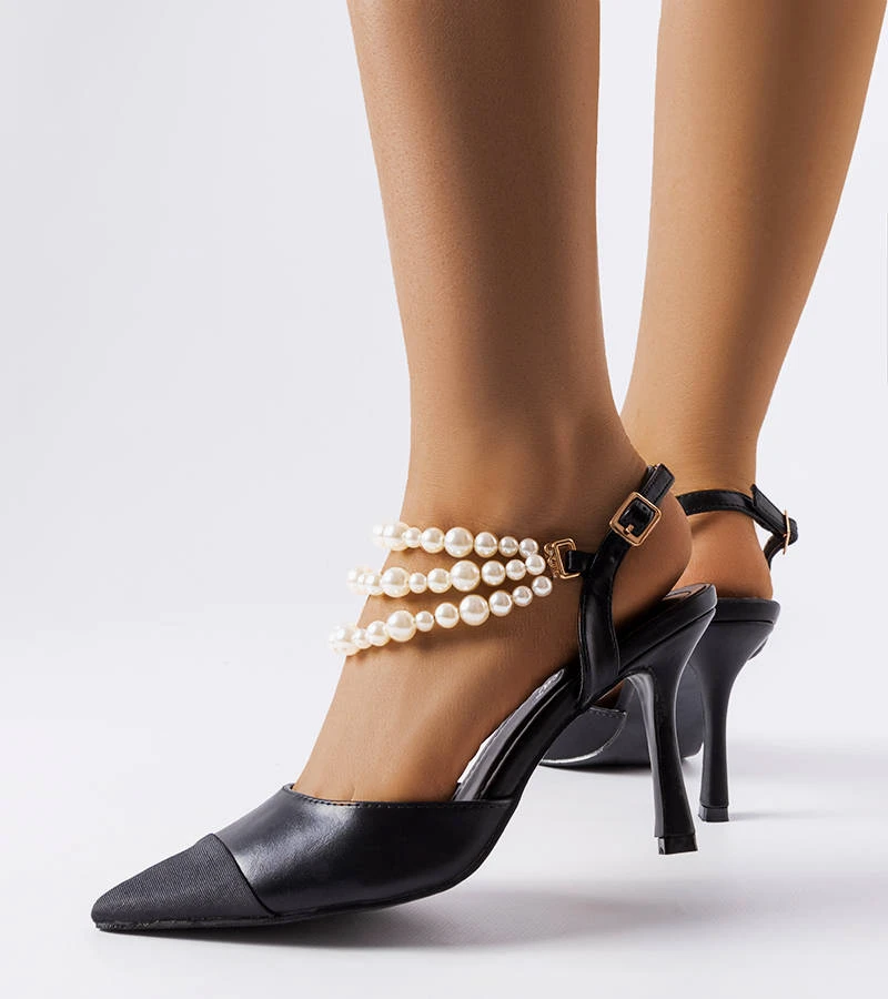 Stilettos cu perle Black Ridge